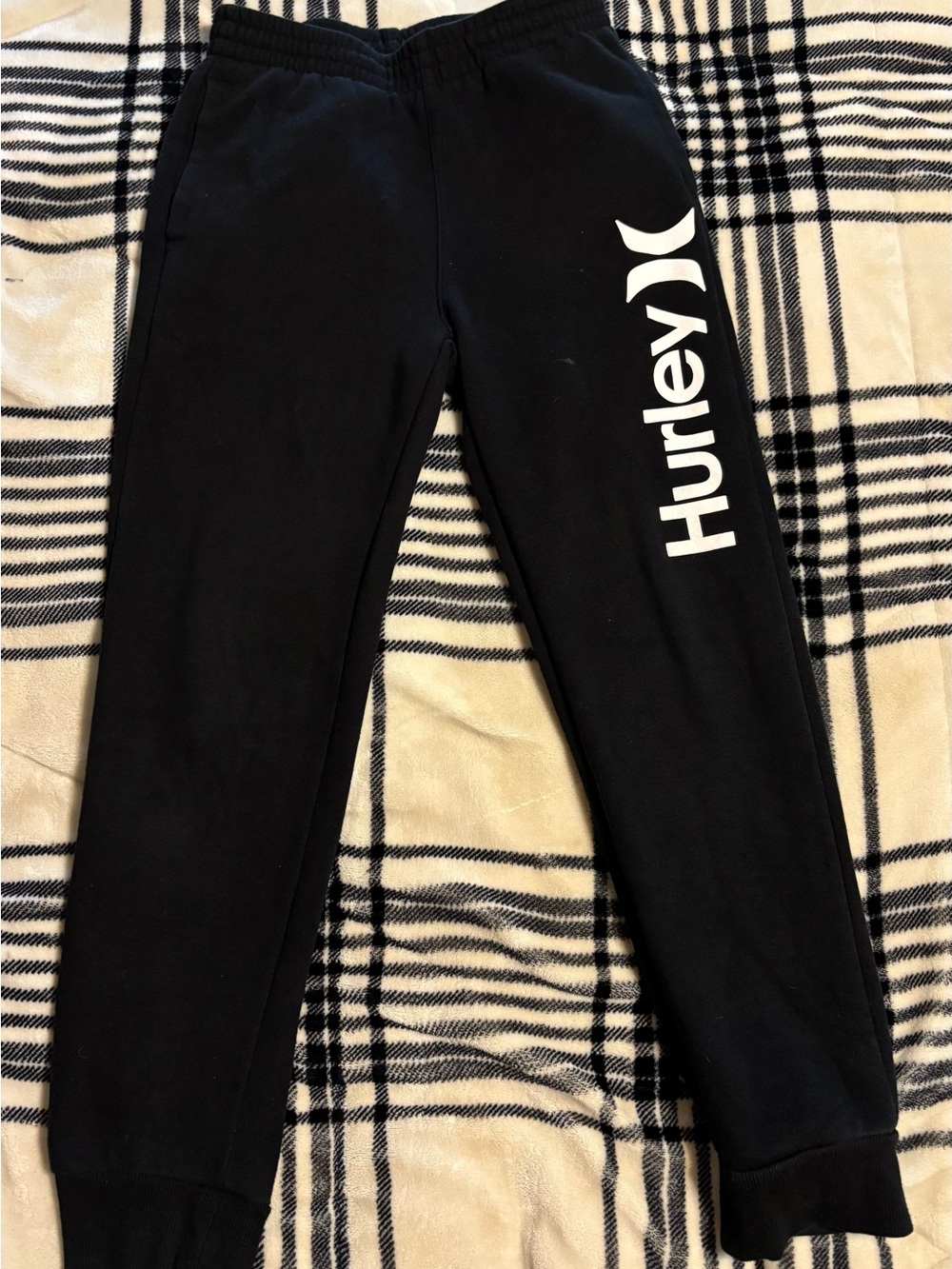 Hurley Black Jogger Pants with White Logo